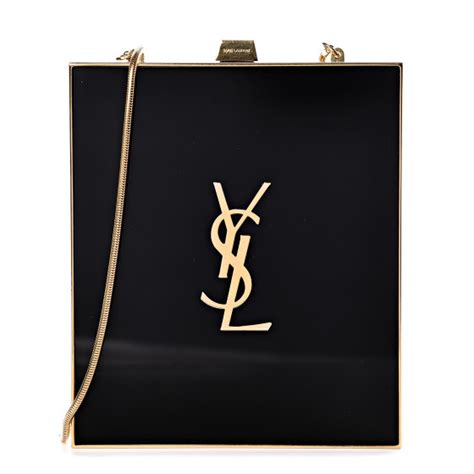 ysl monogram tuxedo box clutch|SAINT LAURENT Plexiglass Monogram Minaudiere Tuxedo Box .